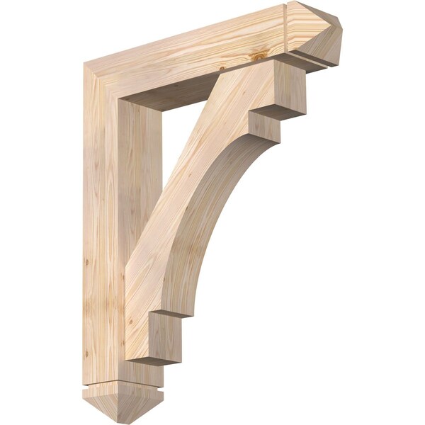 Ekena Millwork Merced Arts and Crafts Smooth Bracket w/ Offset Brace, Douglas Fir, 7 1/2"W x 34"D x 42"H BKT0806X34X42MRC03SDF - main